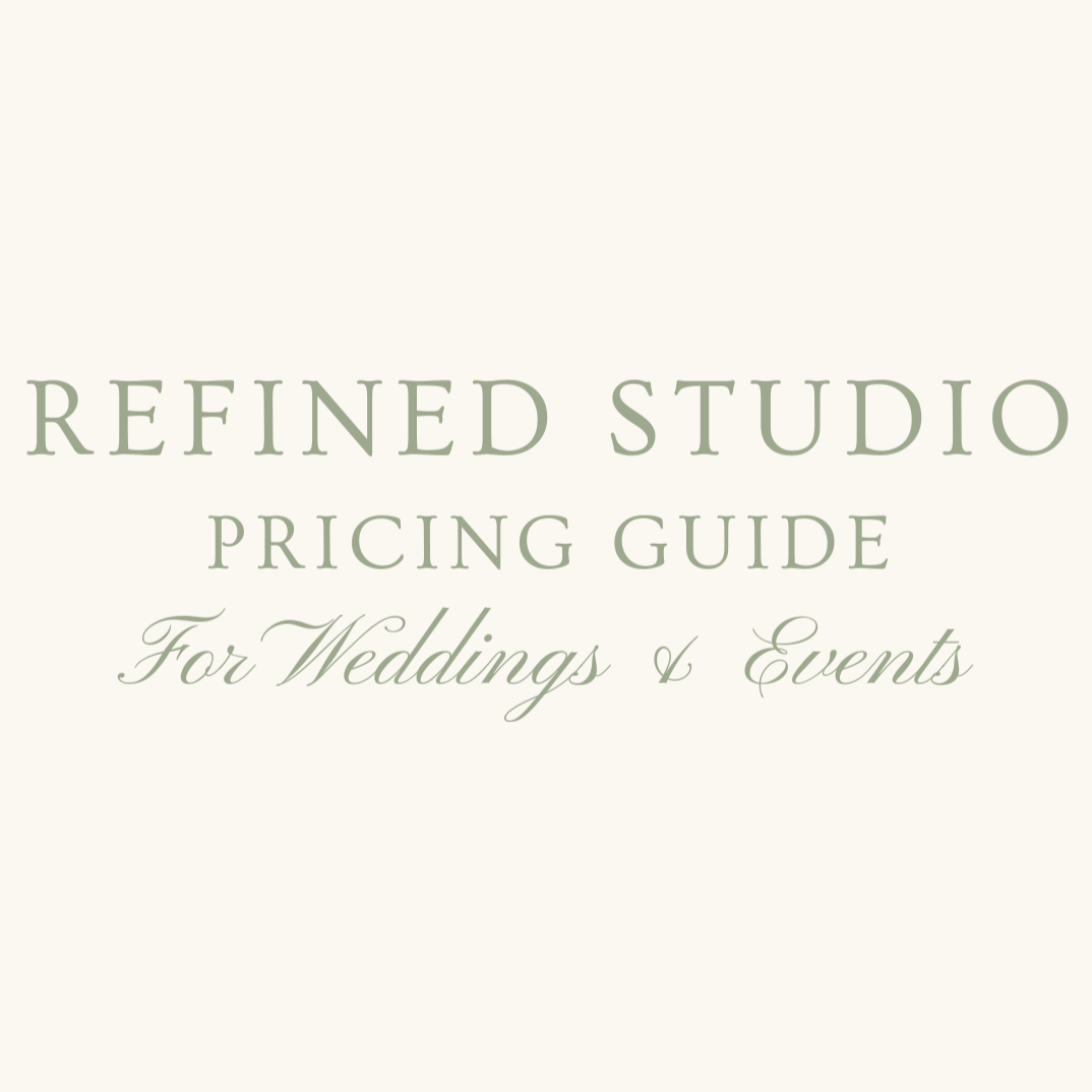 Pricing Guide For Weddings & Events