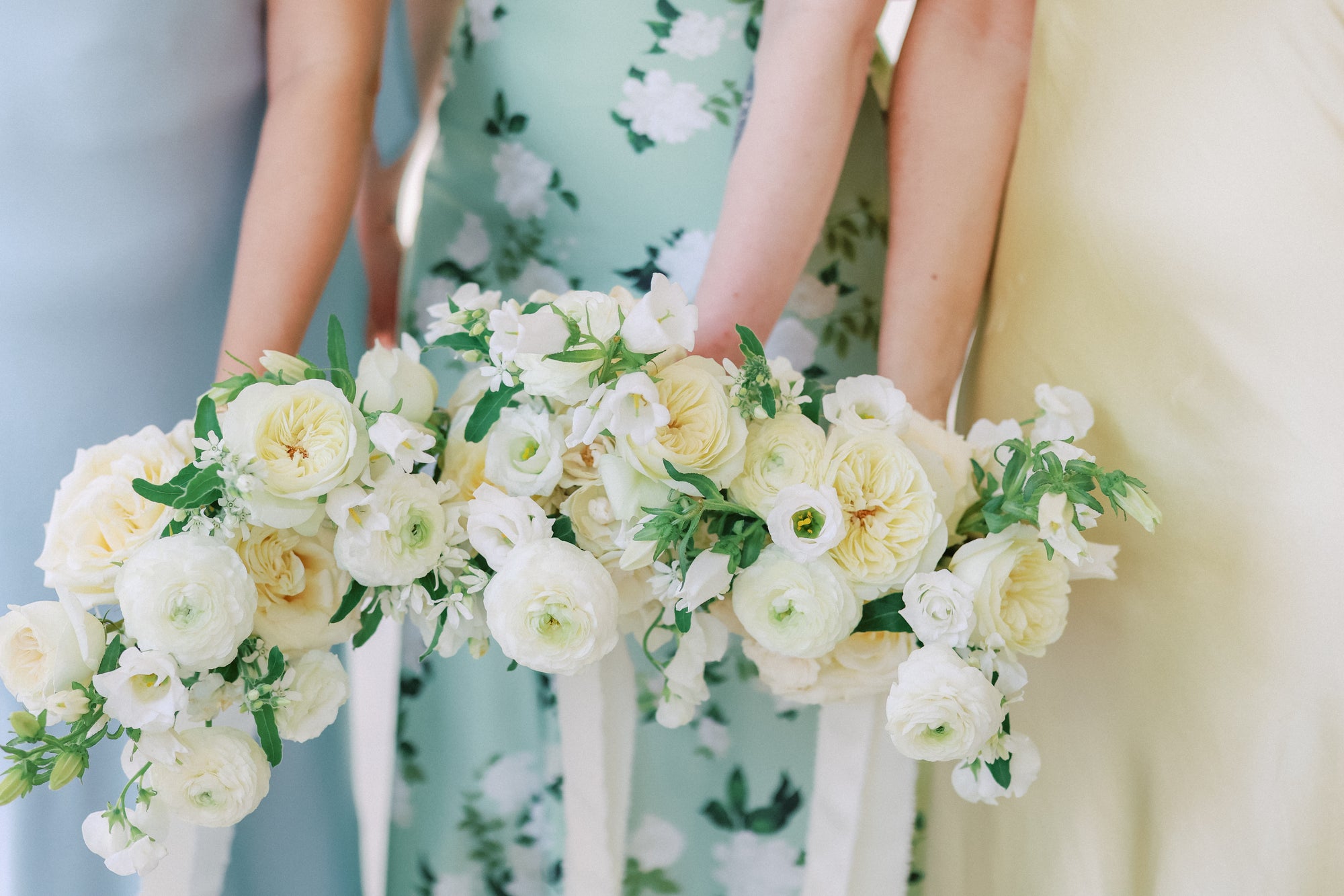  women holding bridesmaids bouquets in atlanta.